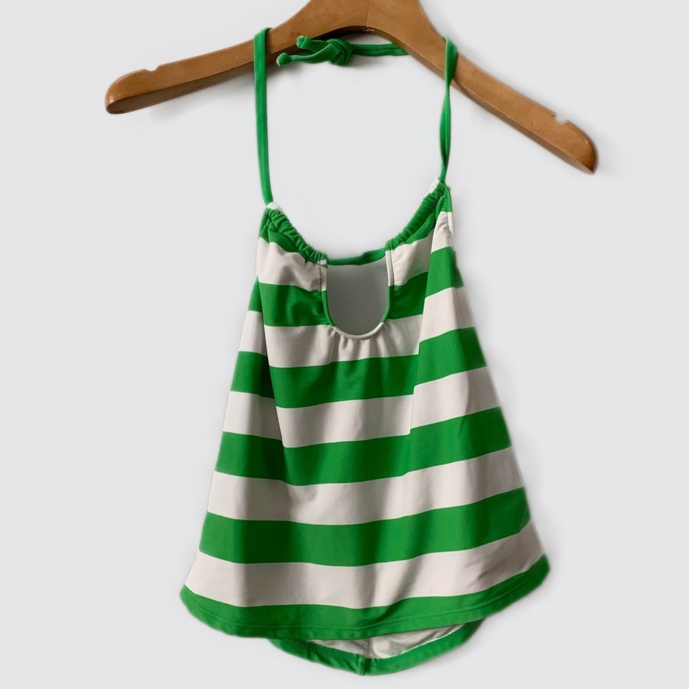 Womens Venus Green White Striped Tankini Top M✨